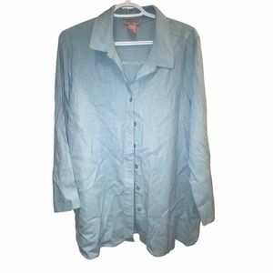 Light Blue XL Saint Tropez West Button Up Blouse
